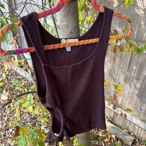 Urban Outfitters Dark Brown Ribbed Top